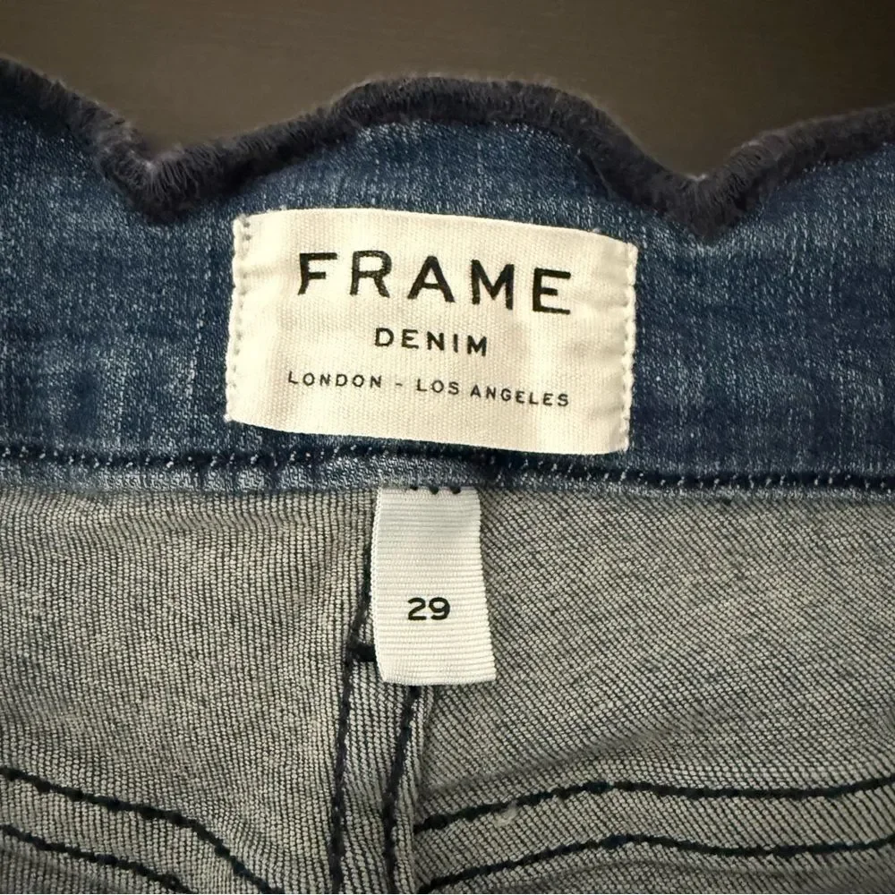 Frame Starwood Jeans Womens Sz 29 Blue Scallop Edge Splendor Straight Leg Denim